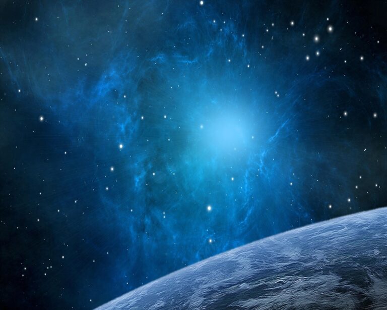 galaxie et vue de la terre