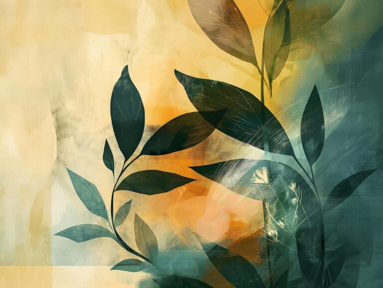 dessin de feuilles vertes pastels
